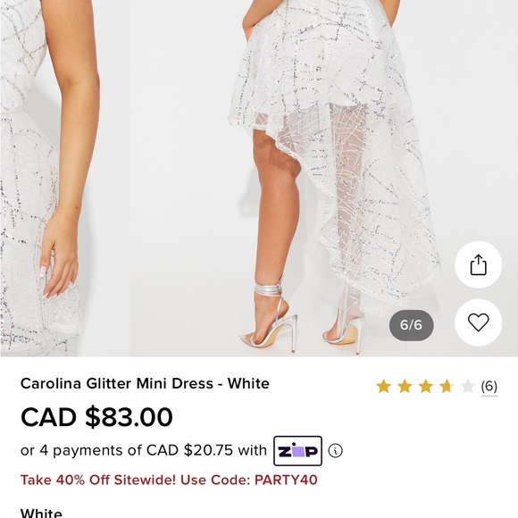 Fashion Nova - White and Silver Dress- 2X - Picture 2 of 2